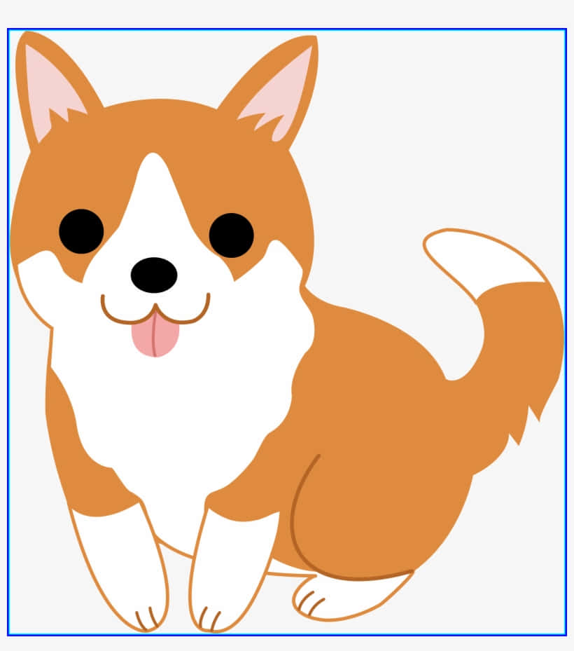 男子在公園遛他的愛犬 壁紙 — 一隻可愛嘅卡通哥基犬，有啡色同白色嘅毛，喺純色背景前開心咁坐低，伸出舌頭。