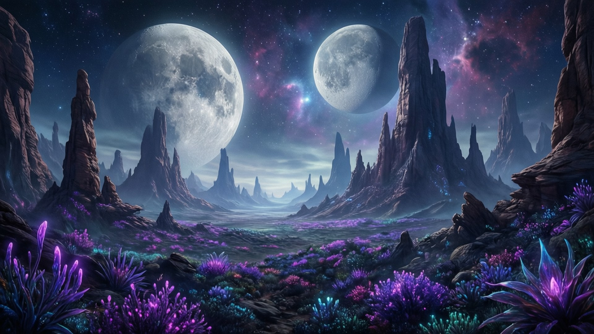 異星日落景觀 壁紙