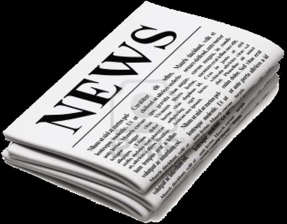 疊放的摺疊新聞報紙 壁紙 — 一份清晰摺疊的報紙，帶有粗體「NEWS」標題和密集的文字欄，背景為純黑色。