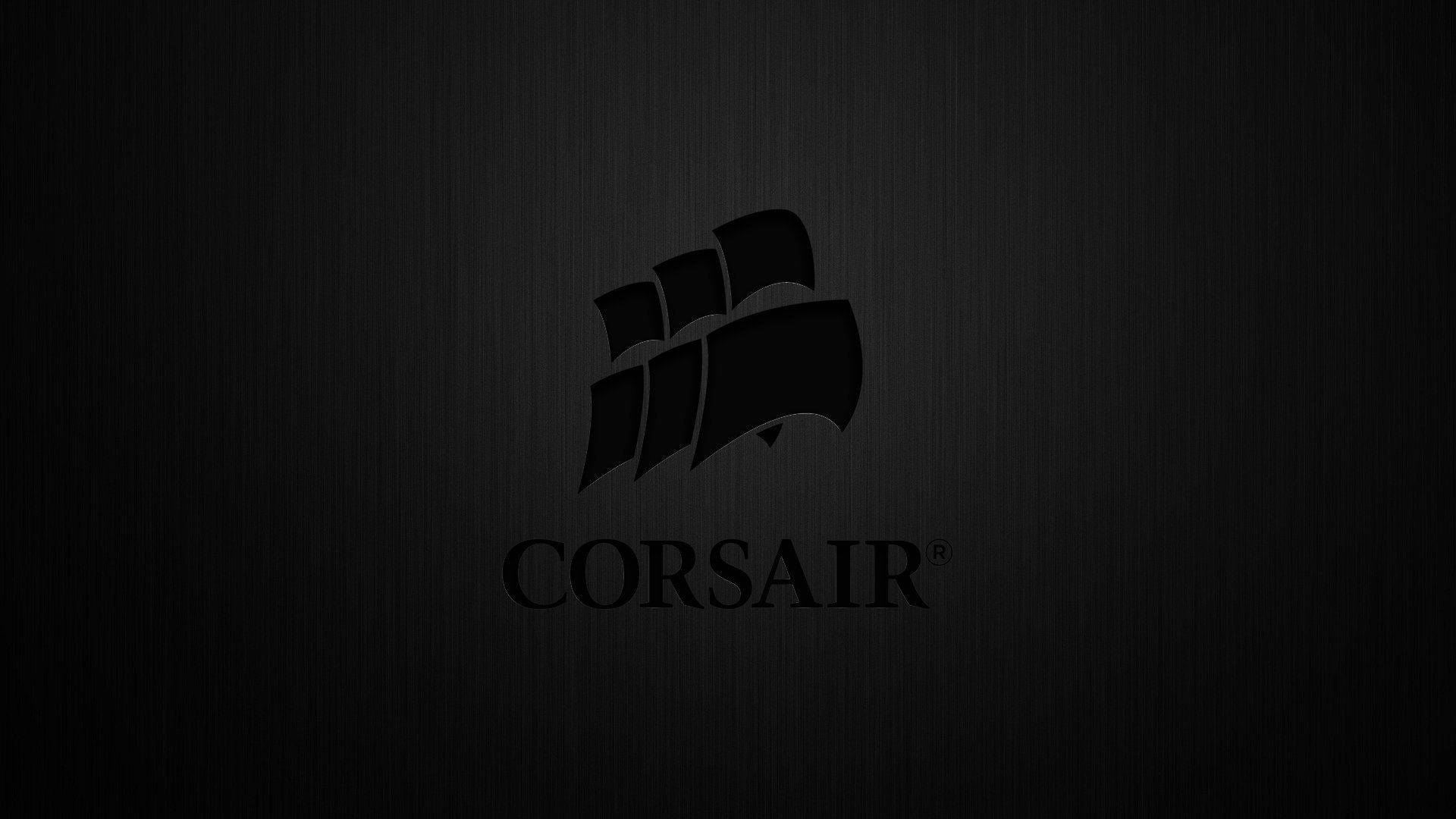拉絲金屬背景上的 Corsair 標誌