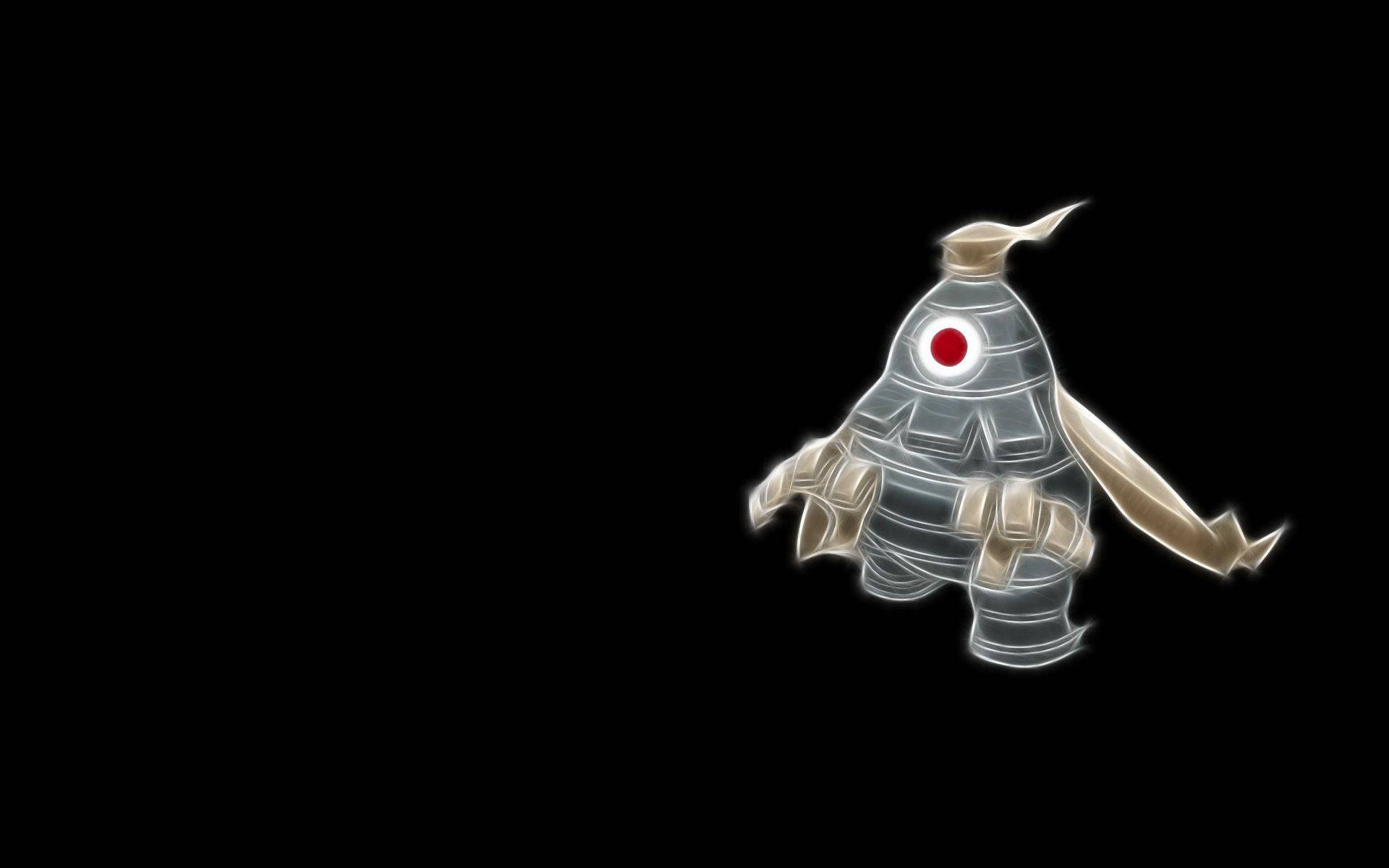 發光金屬獨眼生物，身穿分段裝甲，背景為黑色