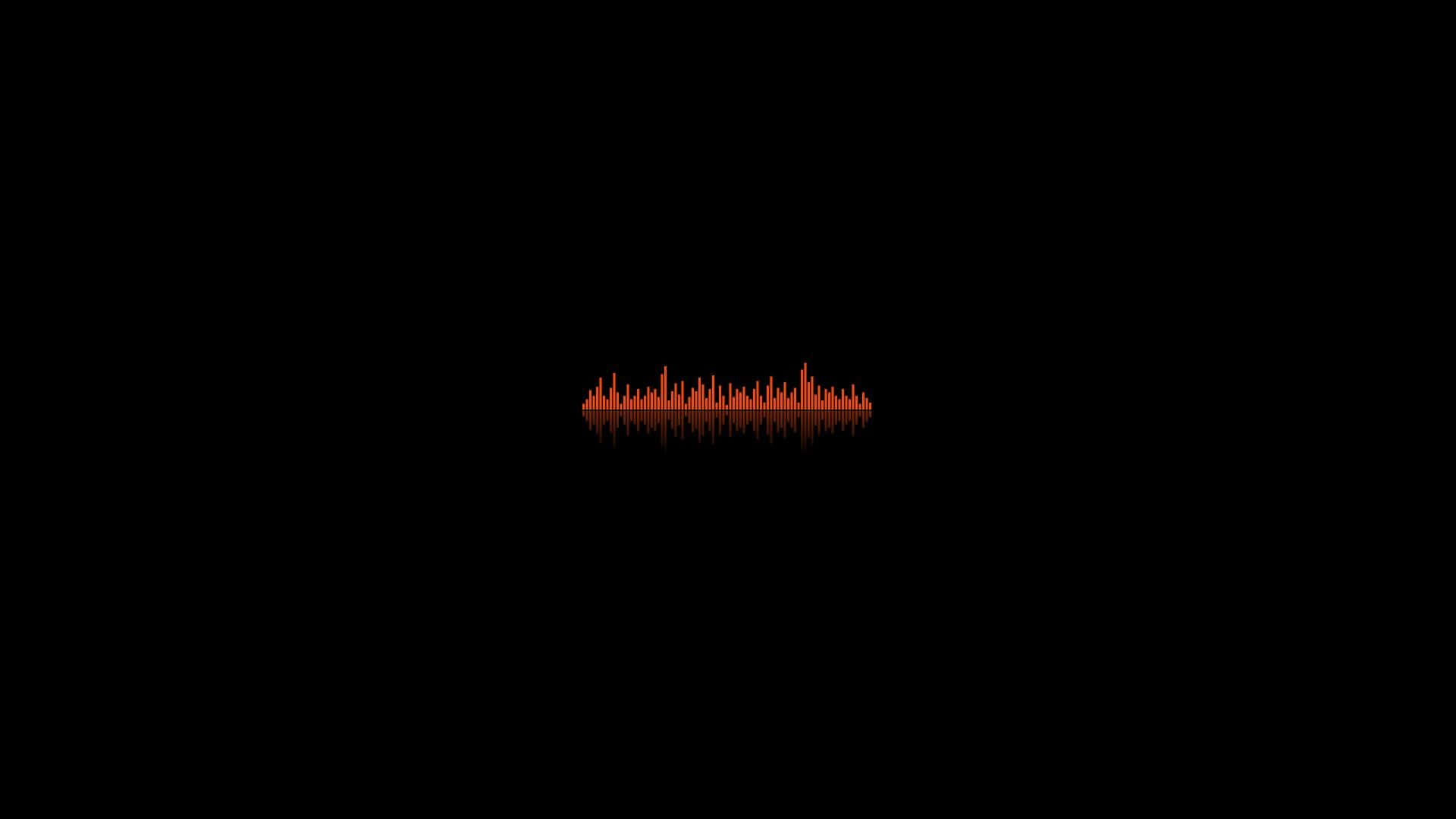 Black And Orange 桌布 壁紙 — 發光的橙色音頻波形在純黑色背景上脈動。