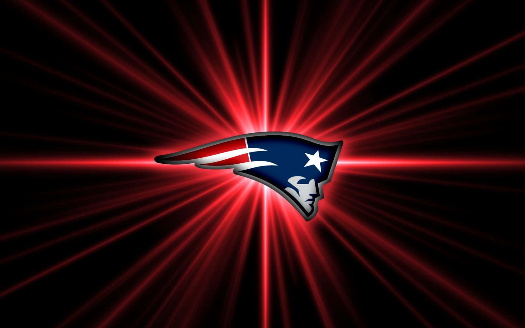 Patriots 桌布 壁紙 — 發光的紐英倫愛國者隊標誌在黑色背景上散發出強烈的紅光。