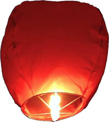 發光紅色天空燈籠 壁紙