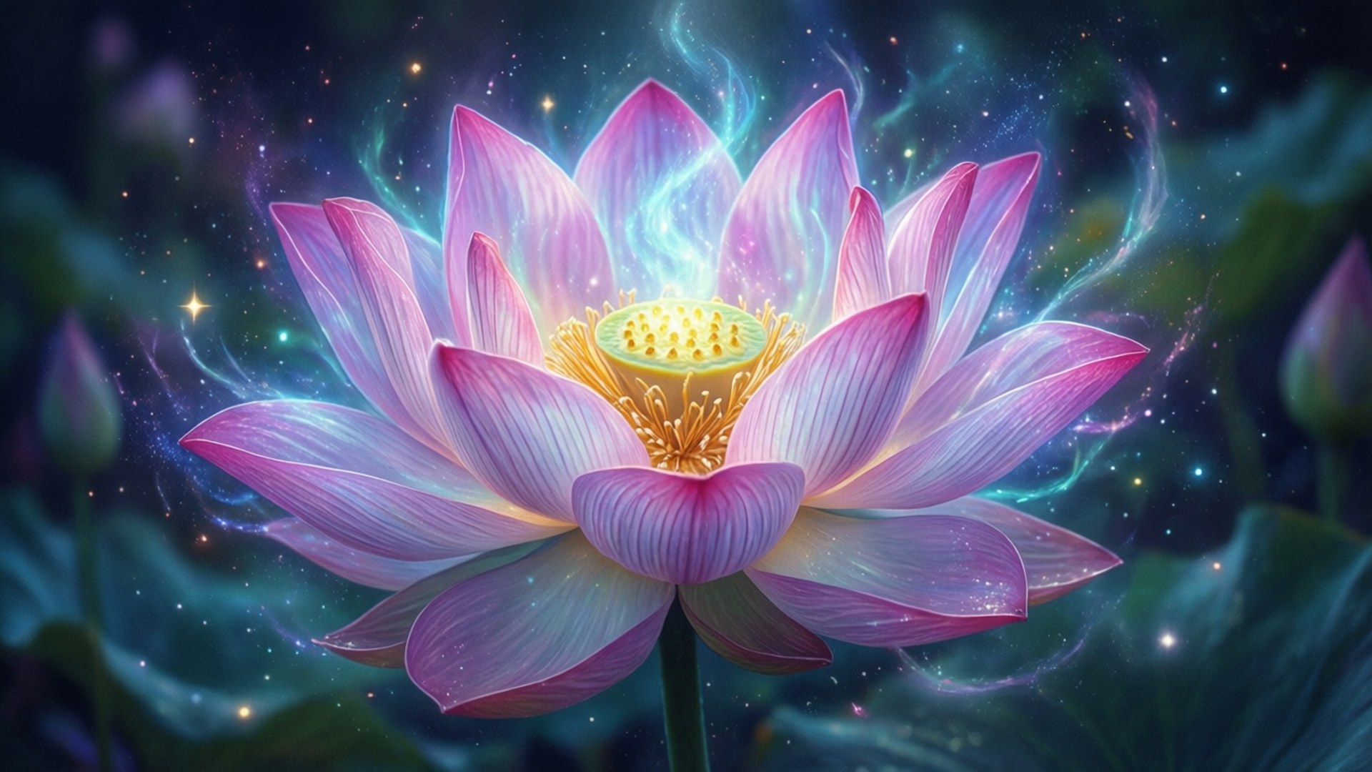 發光蓮花夢境 壁紙