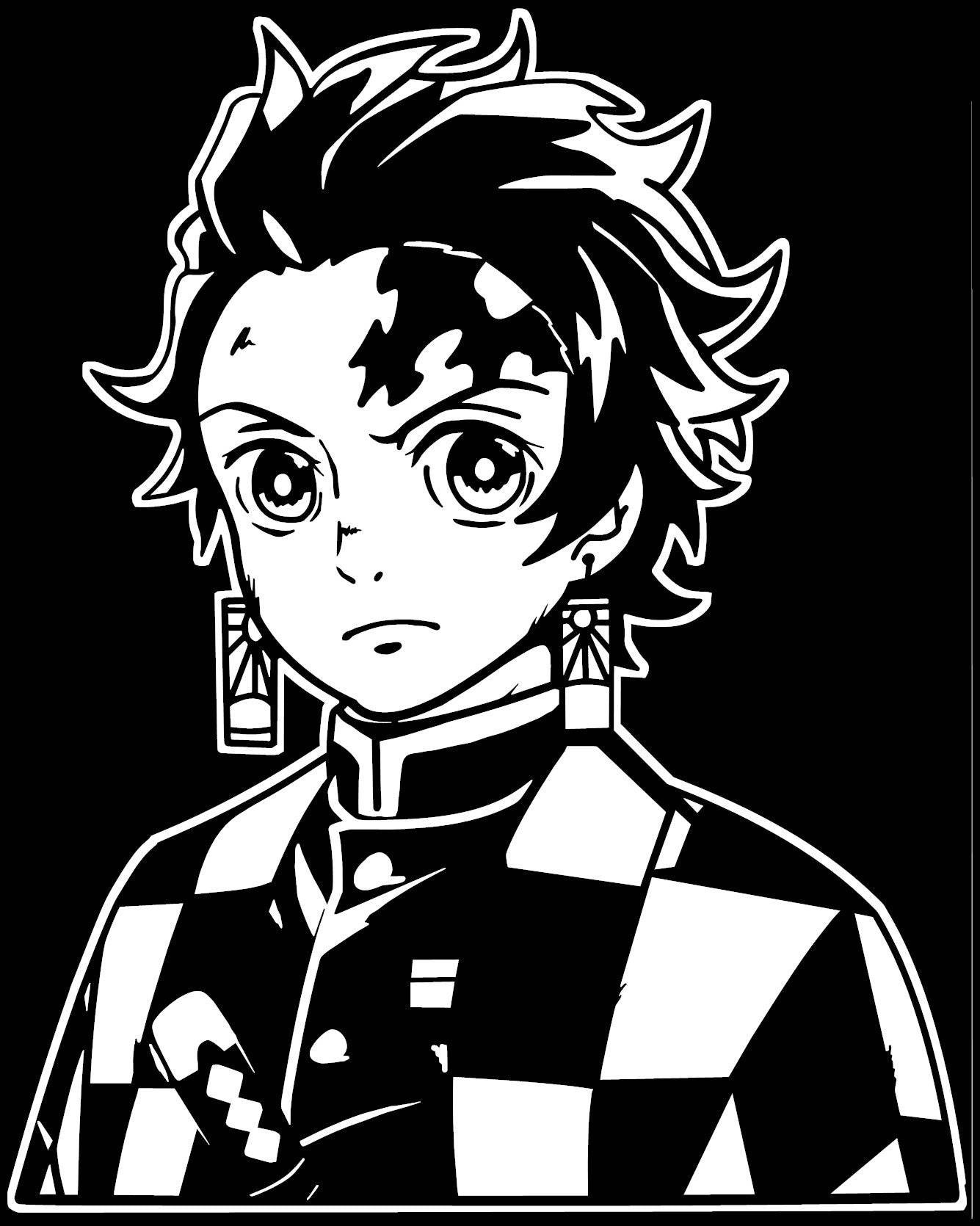 黑白動畫角色，有尖刺頭髮同格仔制服。