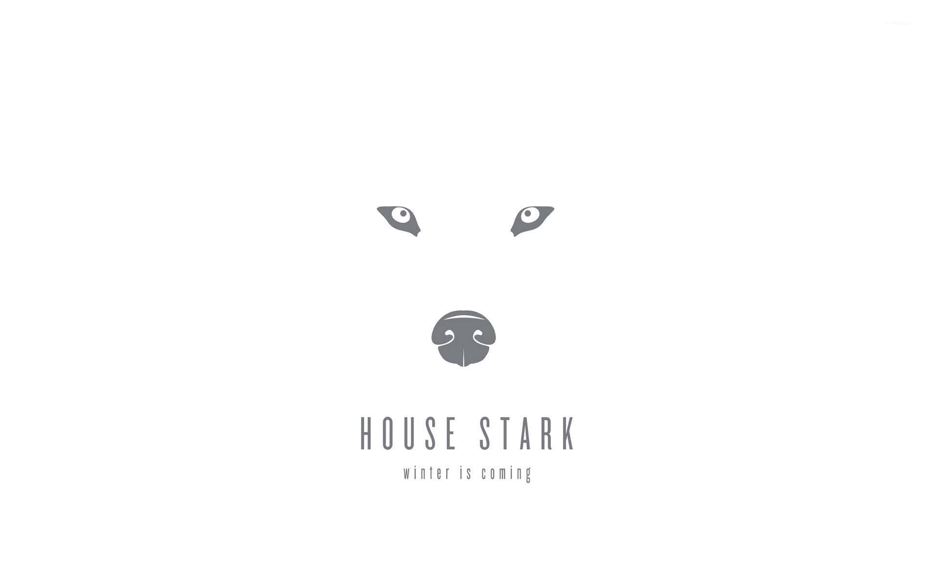 冰原狼標誌，附有文字 House Stark 和 winter is coming