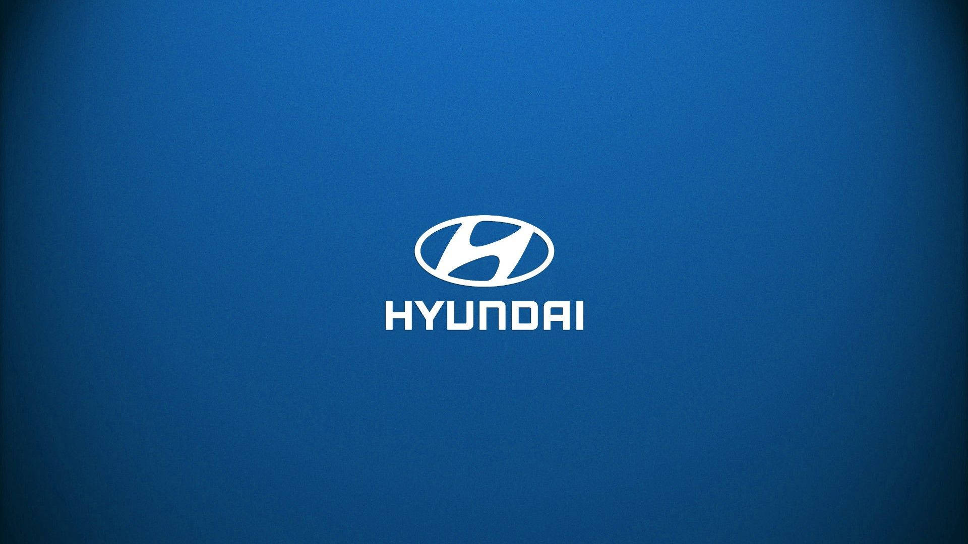 藍色背景上的白色 Hyundai 標誌