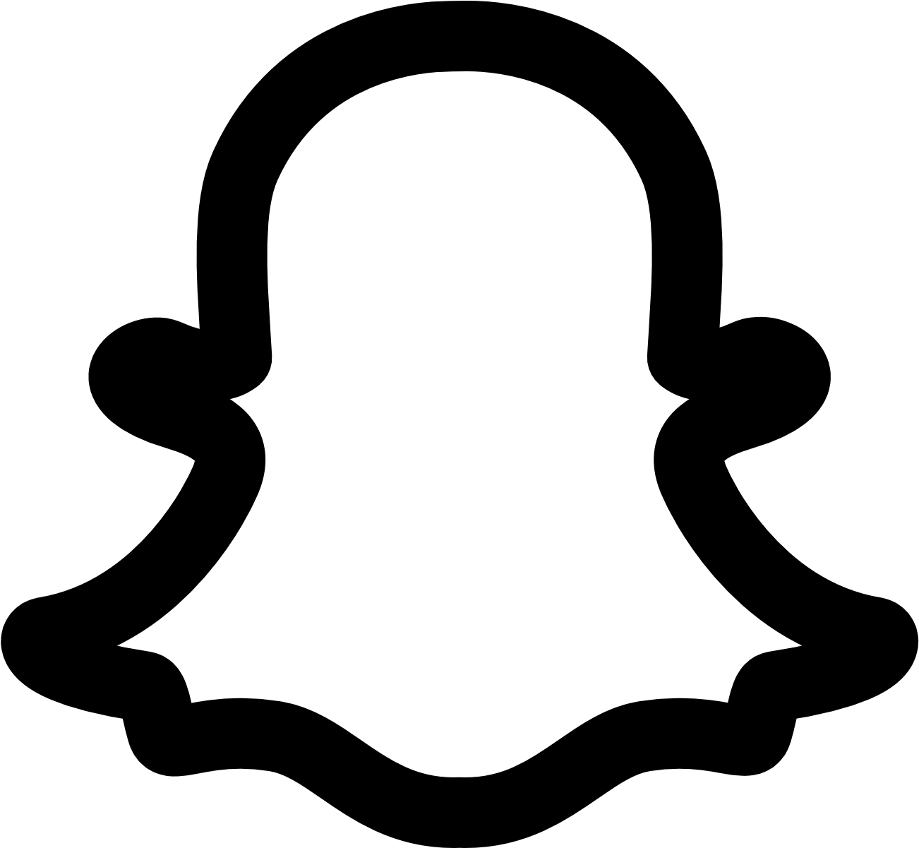 白色 Snapchat 鬼魂標誌輪廓 壁紙 — 純黑色背景，沒有可見的元素或細節。