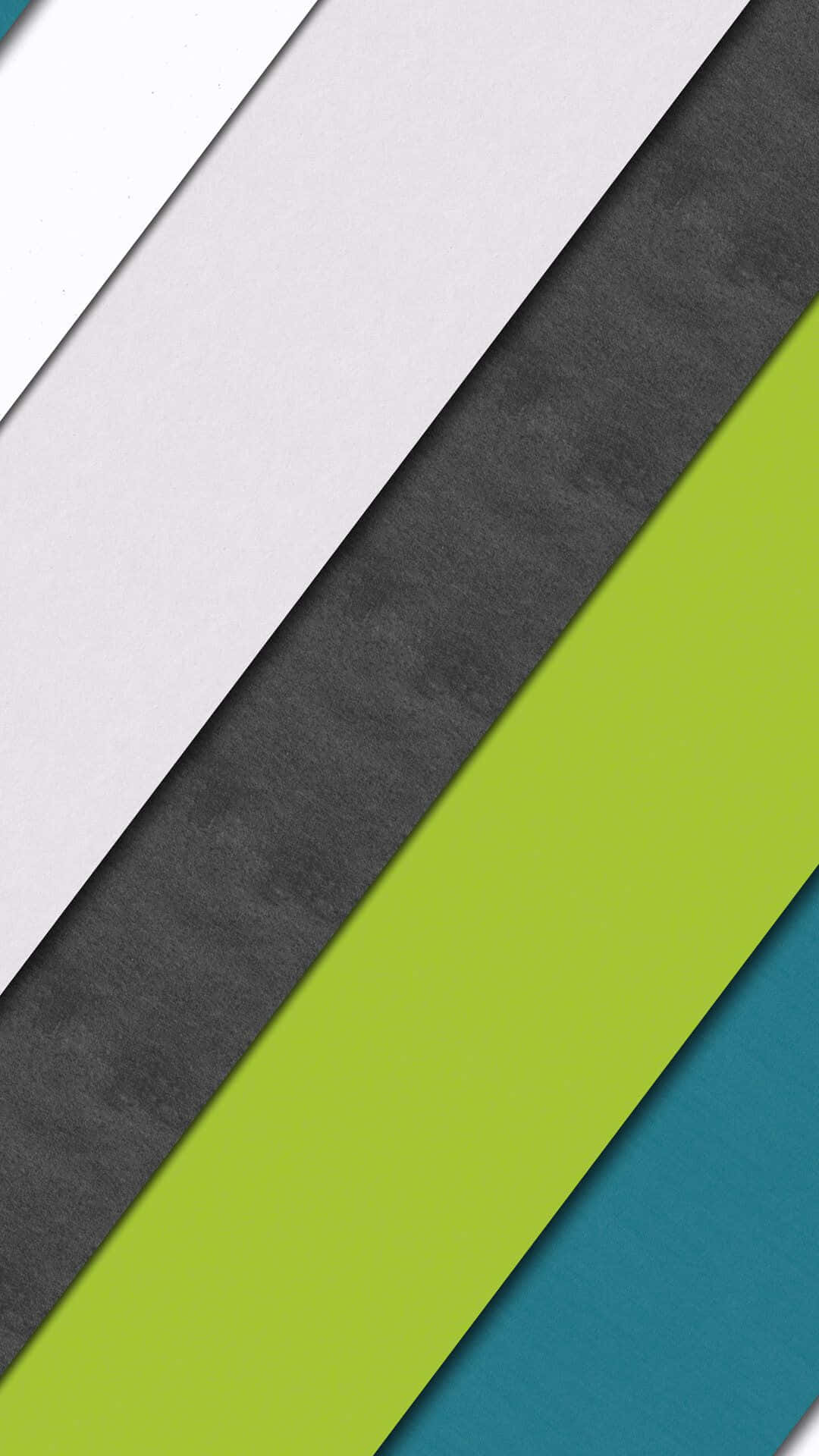 Google Material Design 壁紙 — 白色、灰色、炭灰色、青檸綠色和藍綠色的紋理紙張斜紋條紋，營造出現代簡約的抽象構圖。