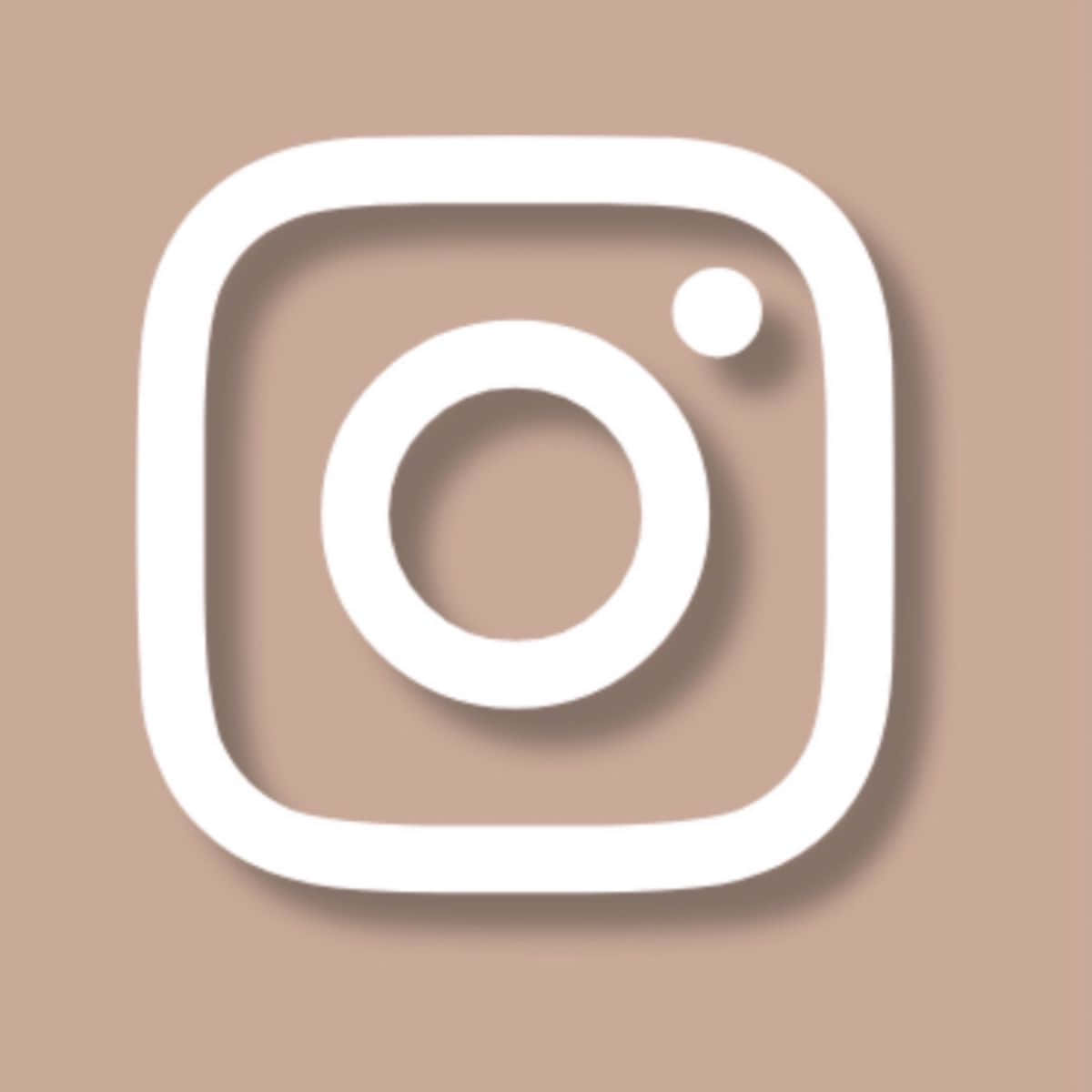米色背景上的白色Instagram應用程式標誌圖示