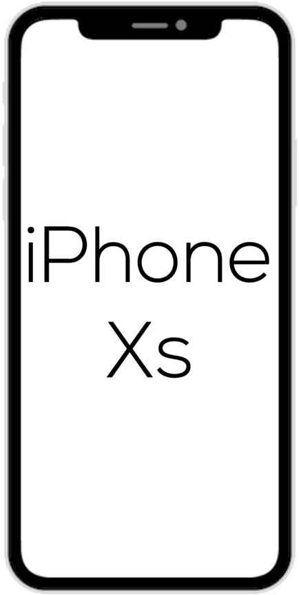 白色iPhone XS顯示屏 壁紙 — 一部極簡風格的黑色智能手機，帶有白色輪廓和頂部凹口。