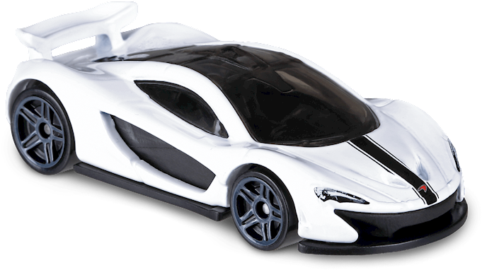 白色McLaren超跑模型 壁紙 — 一架時尚的白色玩具跑車，帶有黑色飾邊和大型後擾流板，在透明背景上獨立展示。