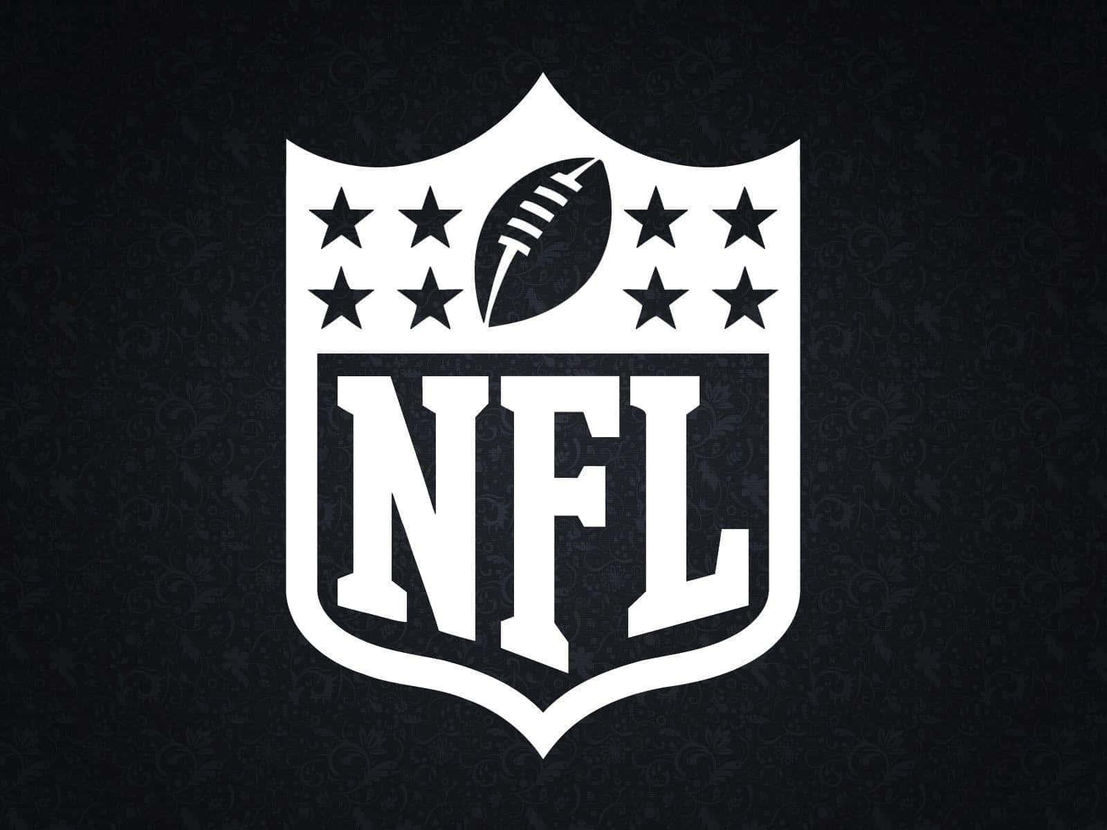 NFL 桌布 壁紙 — 白色NFL盾牌標誌，星星和足球居中在深色紋理背景上。