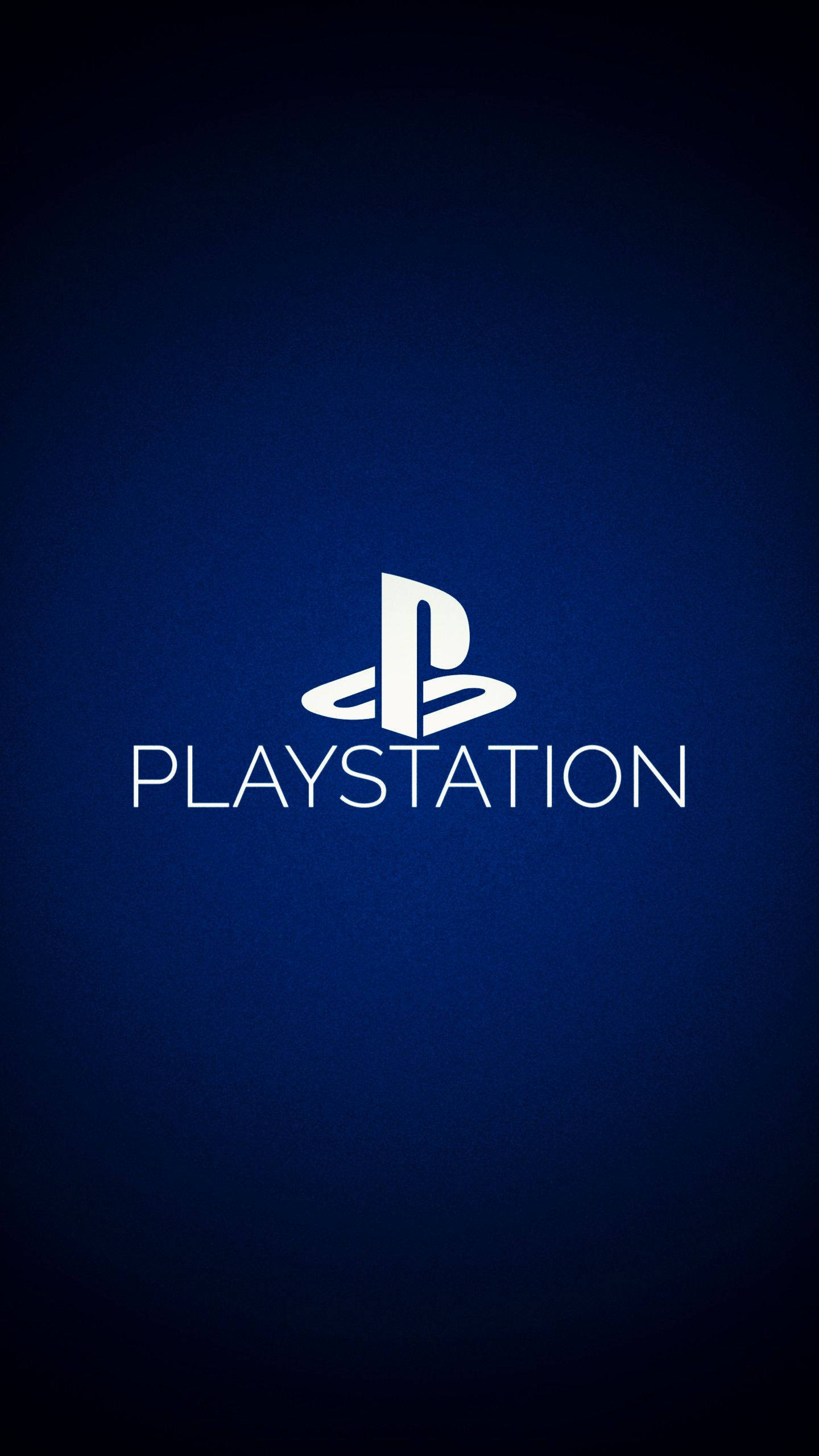 肖像 桌布 壁紙 — 白色PlayStation標誌居中於帶有微妙紋理的漸變藍色背景上。