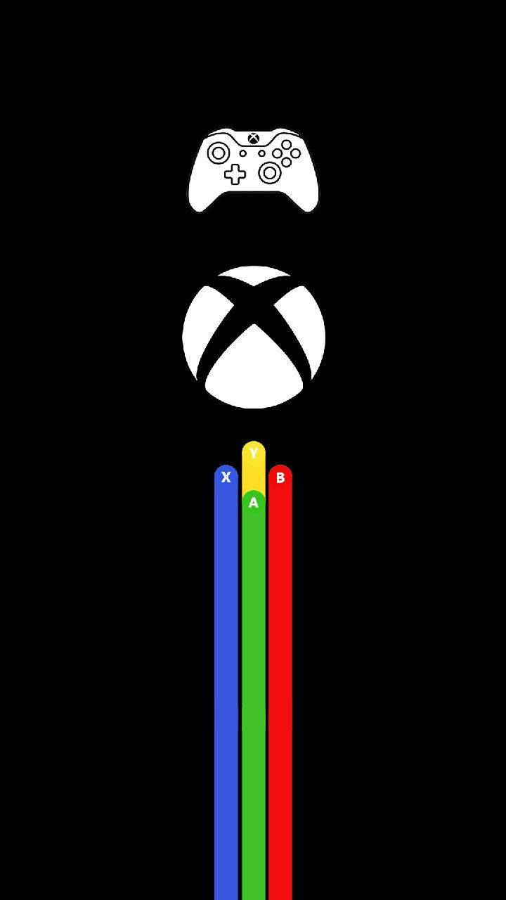Xbox手掣及標誌在彩色按鈕X A B Y上方