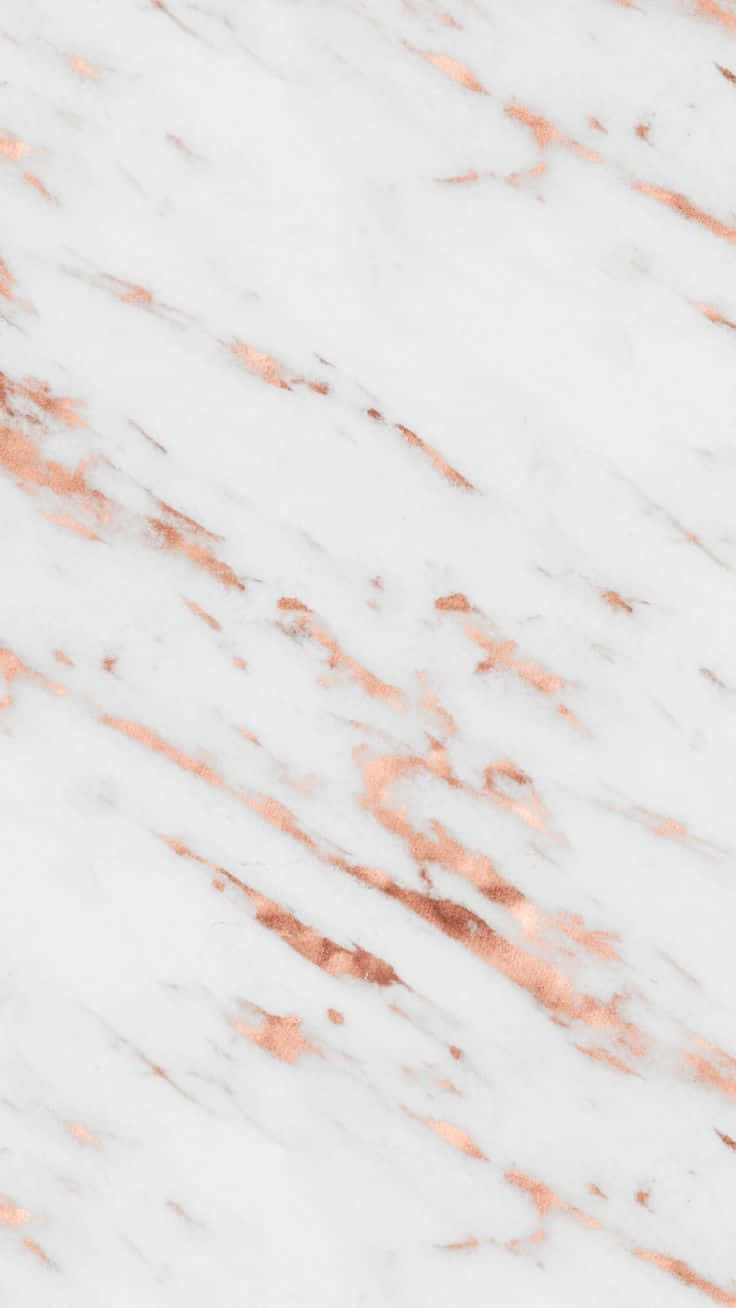 Marble Phone 桌布 壁紙 — 白色大理石表面，帶有優雅的玫瑰金色紋理，對角線流過框架。