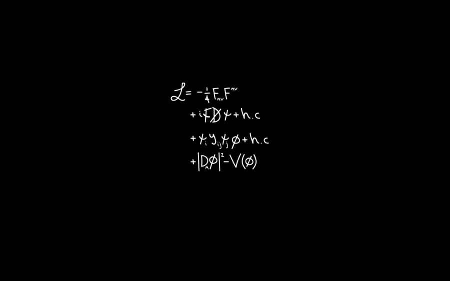 Physics 桌布 壁紙 — 白色手寫物理方程式在純黑色背景上發光。