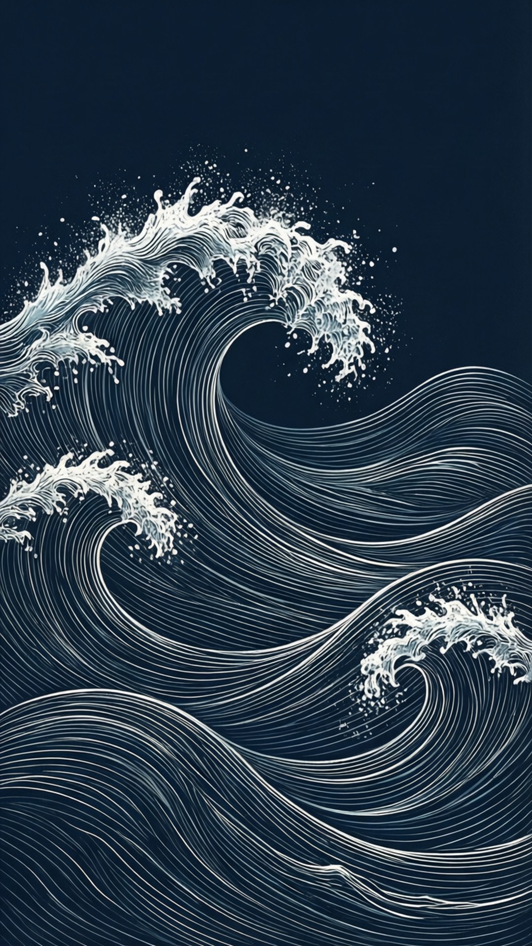 白色波浪線條 壁紙