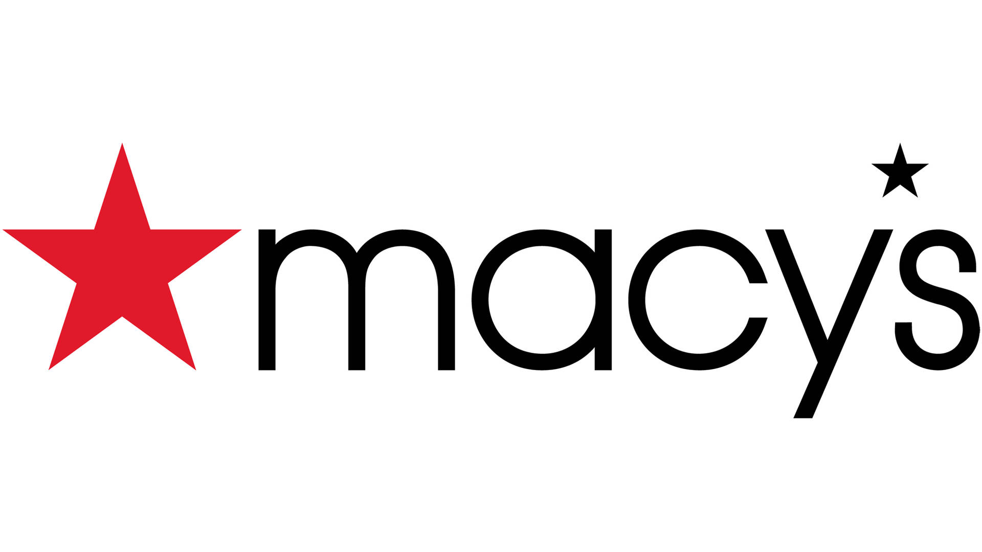 白色背景上帶有紅色星星和黑色文字的 Macy's 零售標誌。