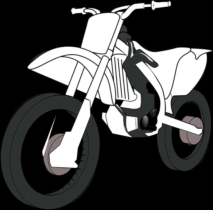 白色越野摩托車插圖 壁紙