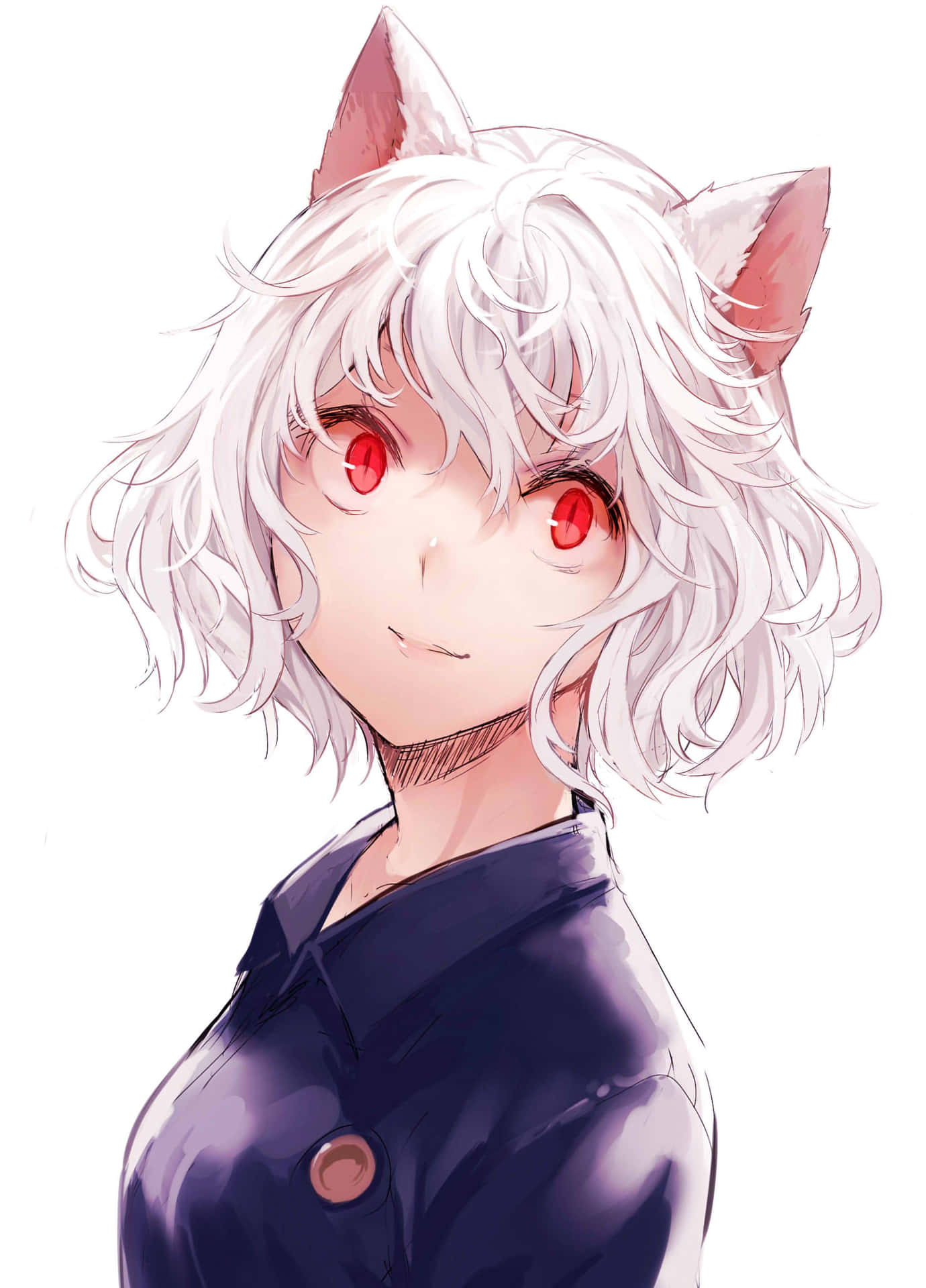 白髮紅眼的女孩