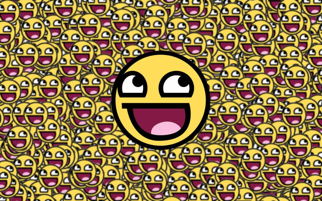 一個大笑嘅emoji被好多細啲嘅微笑emoji包圍。