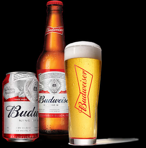 百威啤酒瓶與玻璃杯 壁紙 — 一罐冰凍的Budweiser啤酒罐和帶有泡沫的玻璃杯放在純黑色背景上。