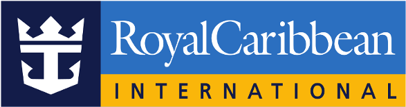 皇家加勒比國際標誌 壁紙 — Royal Caribbean International 標誌，白色皇冠船錨徽章，海軍藍背景，粗體黃色文字。