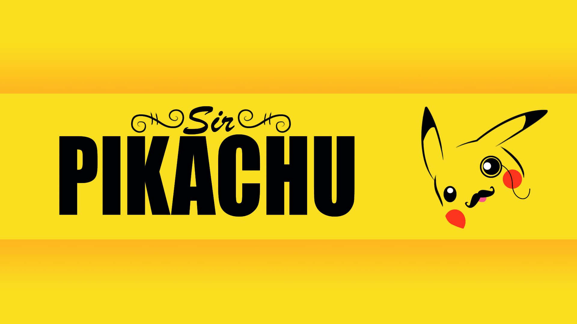 留鬍子的比卡超和黃色背景上的 Sir Pikachu 文字。