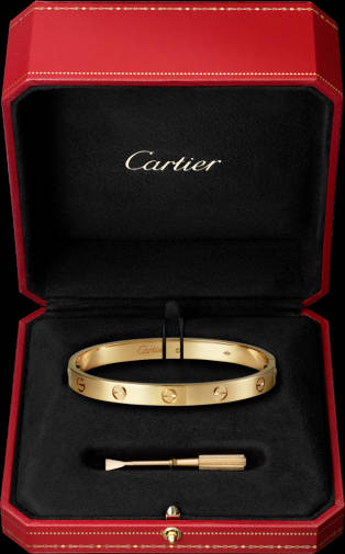 金色Cartier love手鐲，紅色豪華盒子，附工具