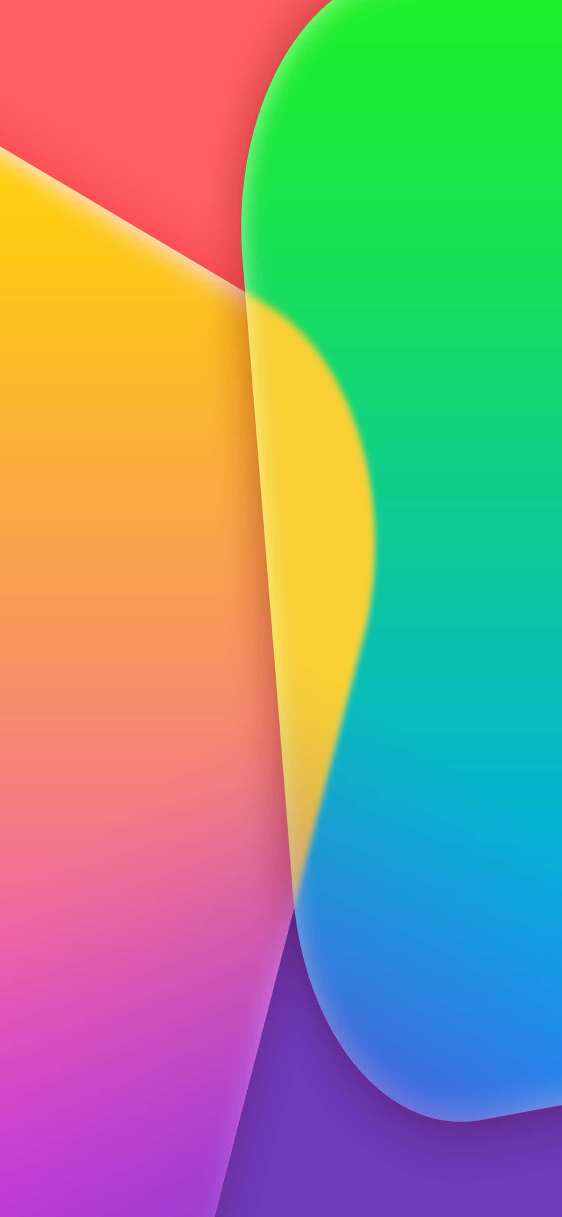 盡享蘋果Pixel 3的美學 壁紙 — 充滿活力的抽象壁紙，帶有粉紅色、黃色、綠色、藍色和紫色的流暢漸變，呈現平滑的有機形狀。
