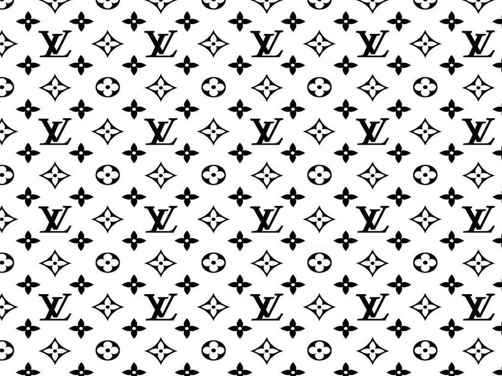 黑白 Louis Vuitton 字母組合圖案壁紙