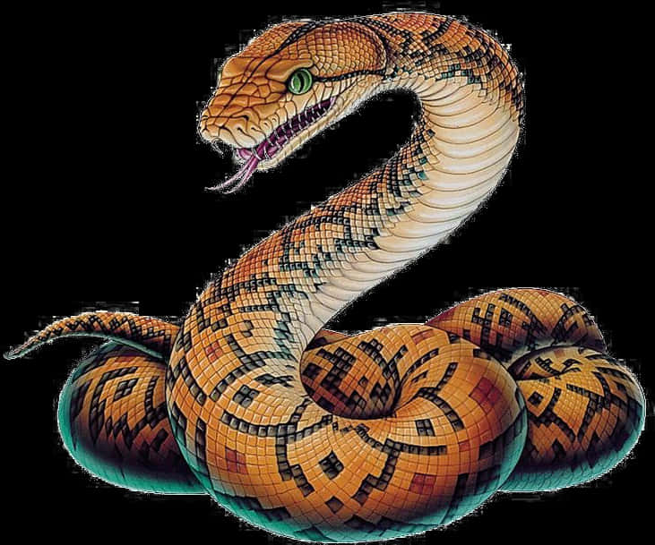 盤繞蛇形插圖