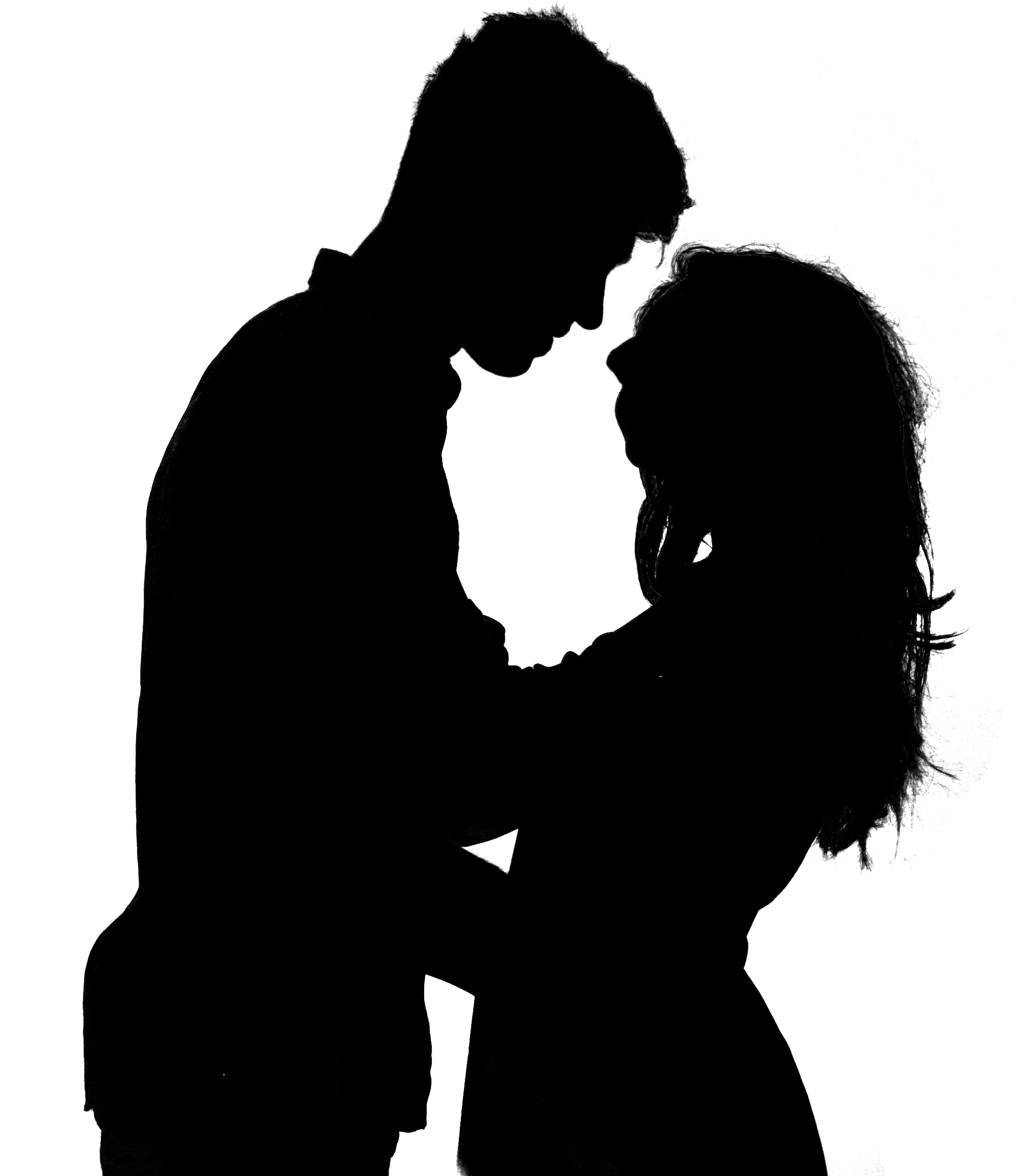 相愛情侶剪影 壁紙