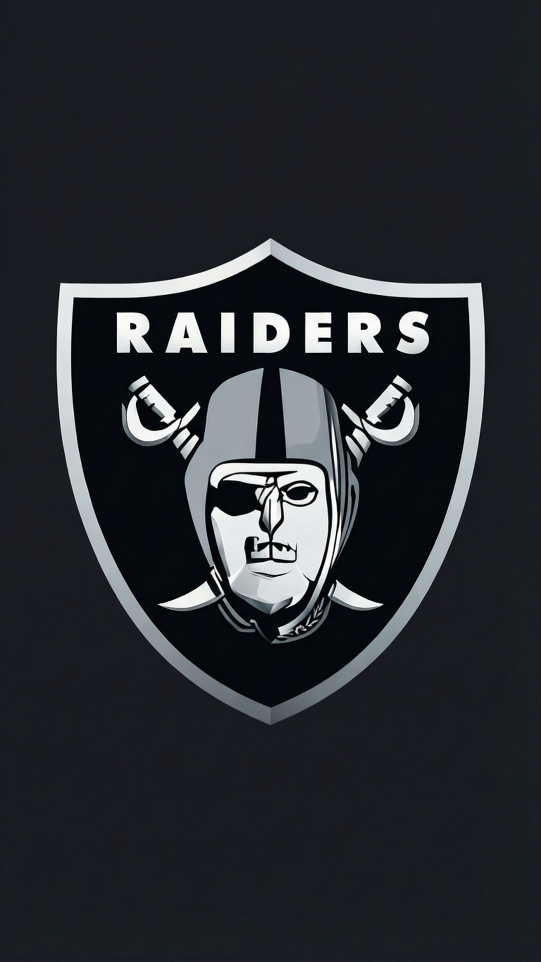 Raiders足球隊標誌，帶有戴頭盔的戰士和交叉的劍。