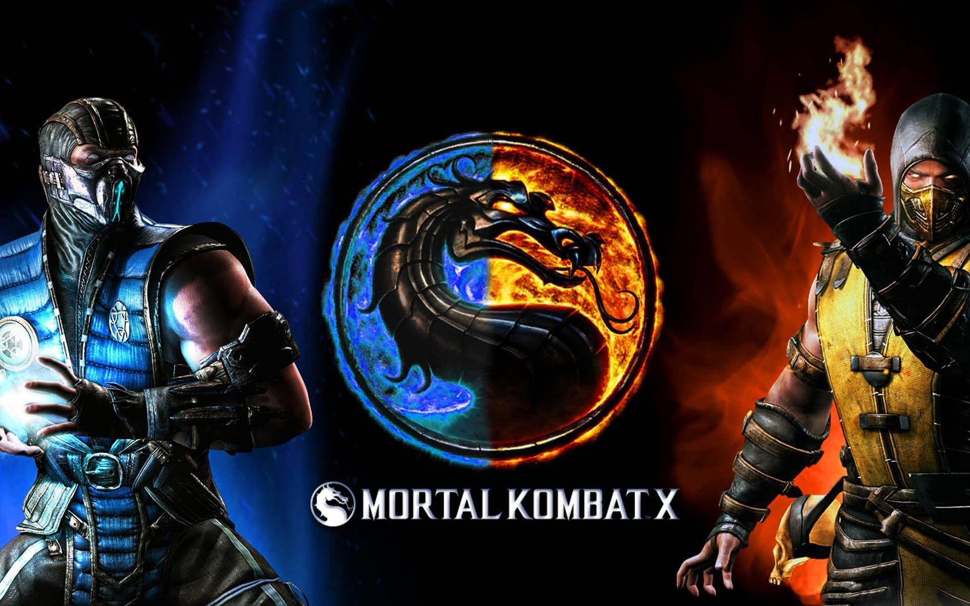 兩個擁有冰與火力量的《Mortal Kombat X》戰士互相對峙。