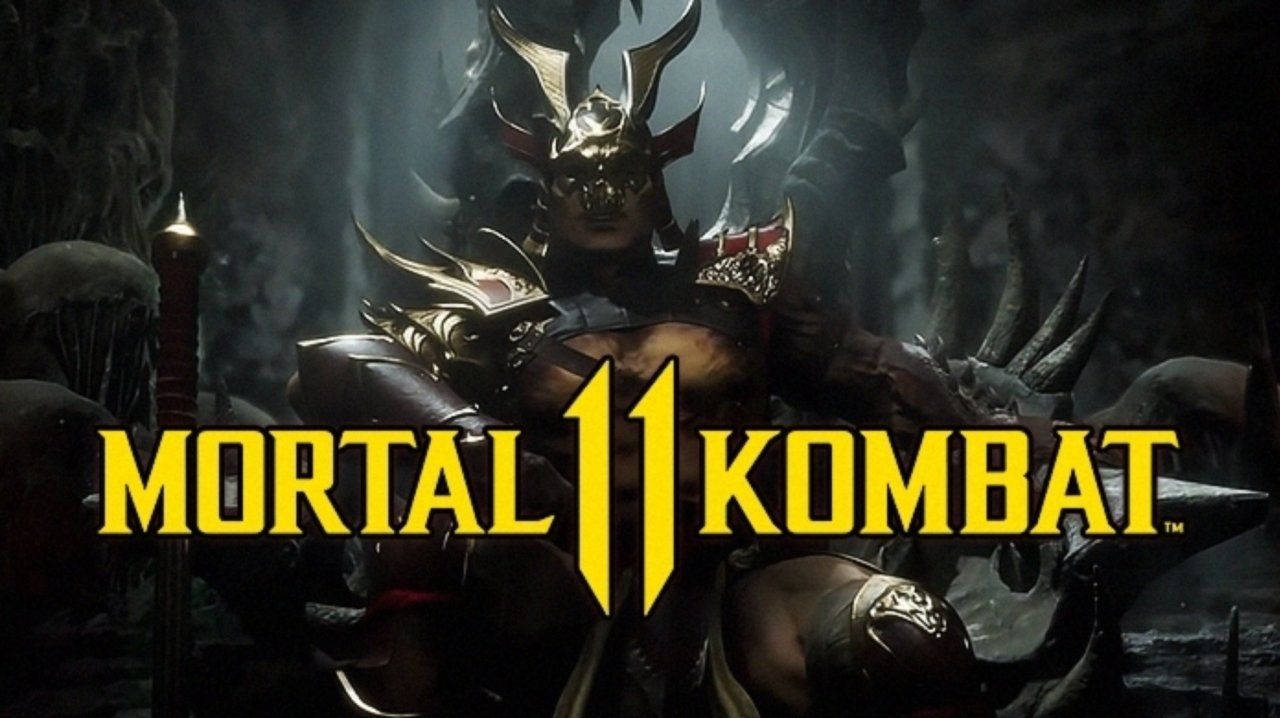 黑暗洞穴中的裝甲戰士與Mortal Kombat 11標誌