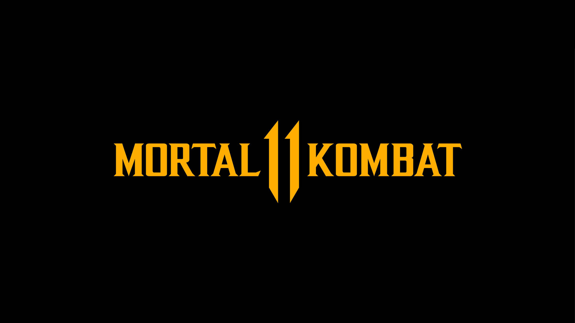 黑色背景上的黃色Mortal Kombat遊戲標題標誌