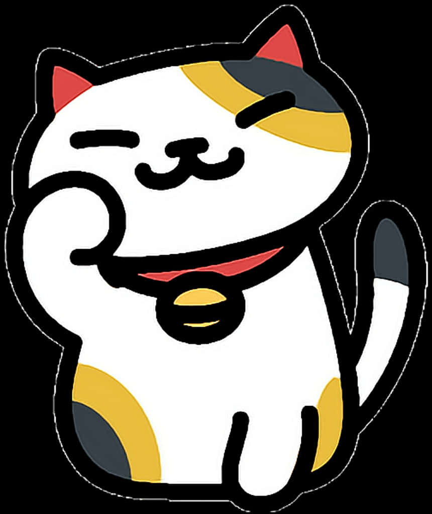 眨眼招財貓貼紙 壁紙