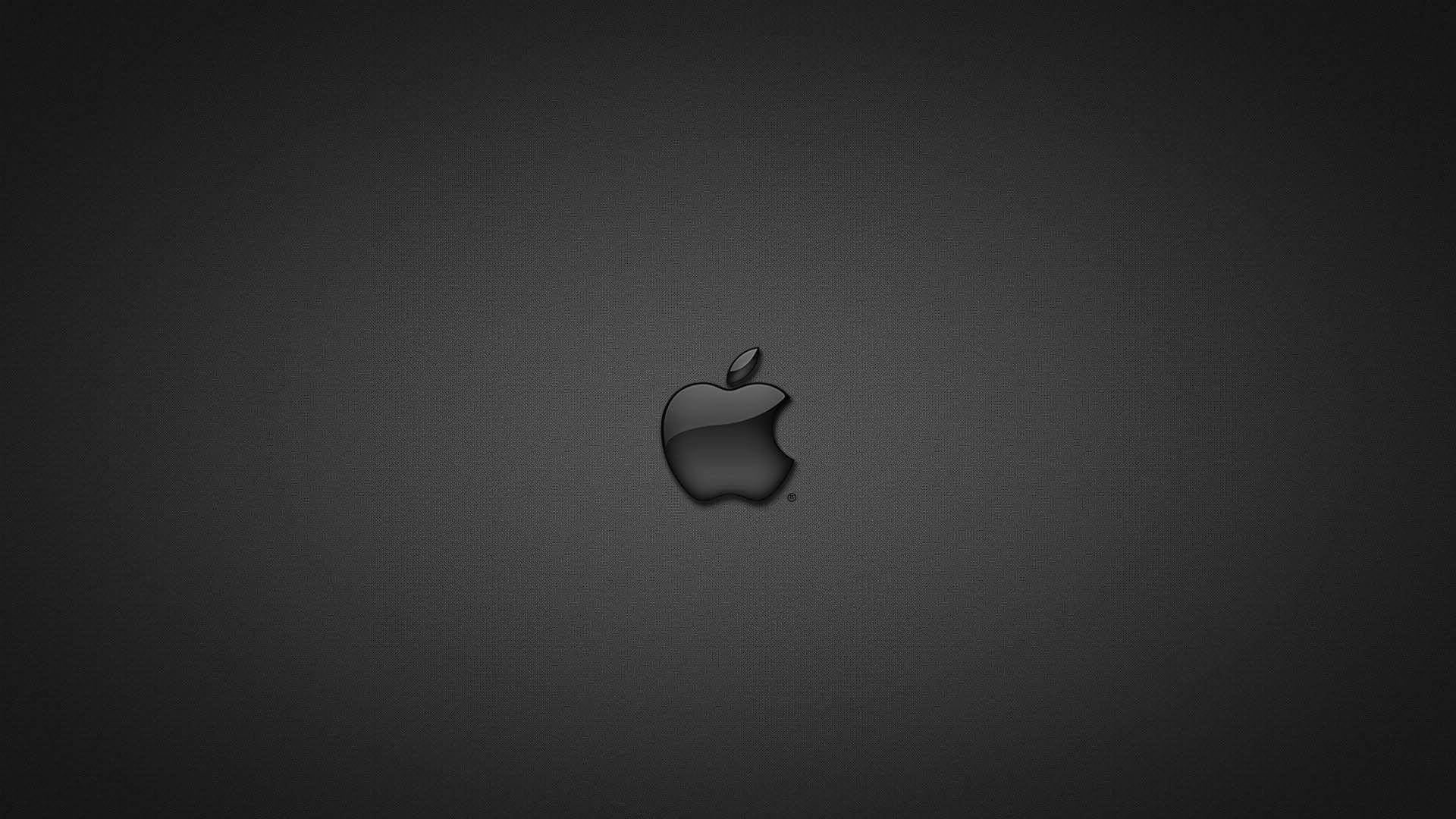 深灰色漸變背景上的黑色Apple標誌