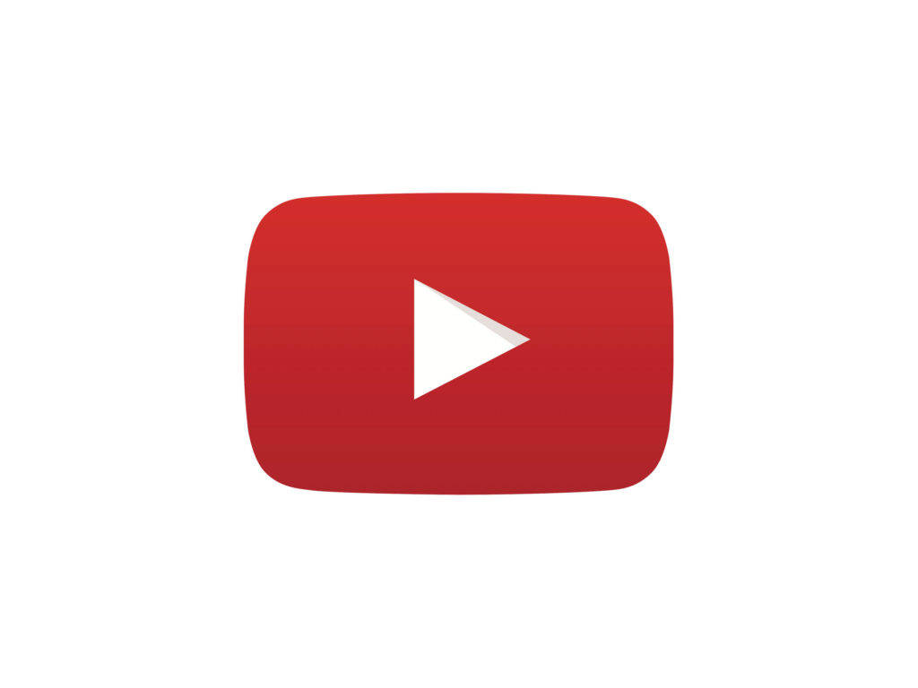 帶有紅色矩形和白色播放三角形的 YouTube 標誌。