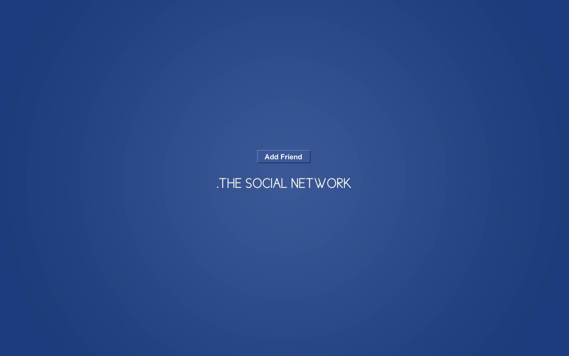 藍色漸變背景，帶有「新增朋友」按鈕和「.THE SOCIAL NETWORK」文字。