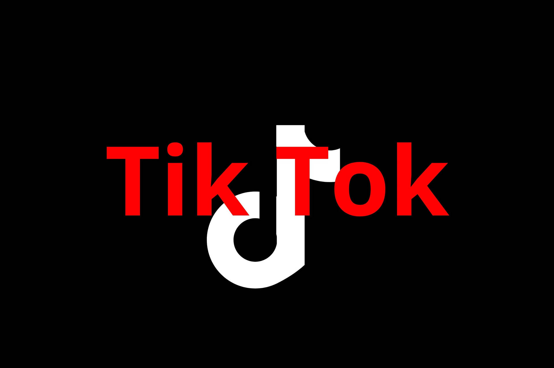 黑色背景上的紅白 TikTok 標誌