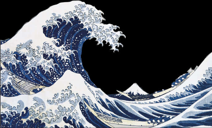 神奈川衝浪裏藝術畫作 壁紙