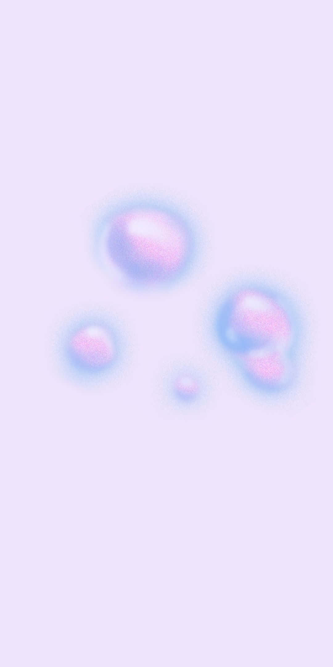 神秘光暈銀河背景 壁紙 — 柔軟發光的氣泡在淡紫色粉彩背景上輕輕漂浮，帶有微妙的光折射。