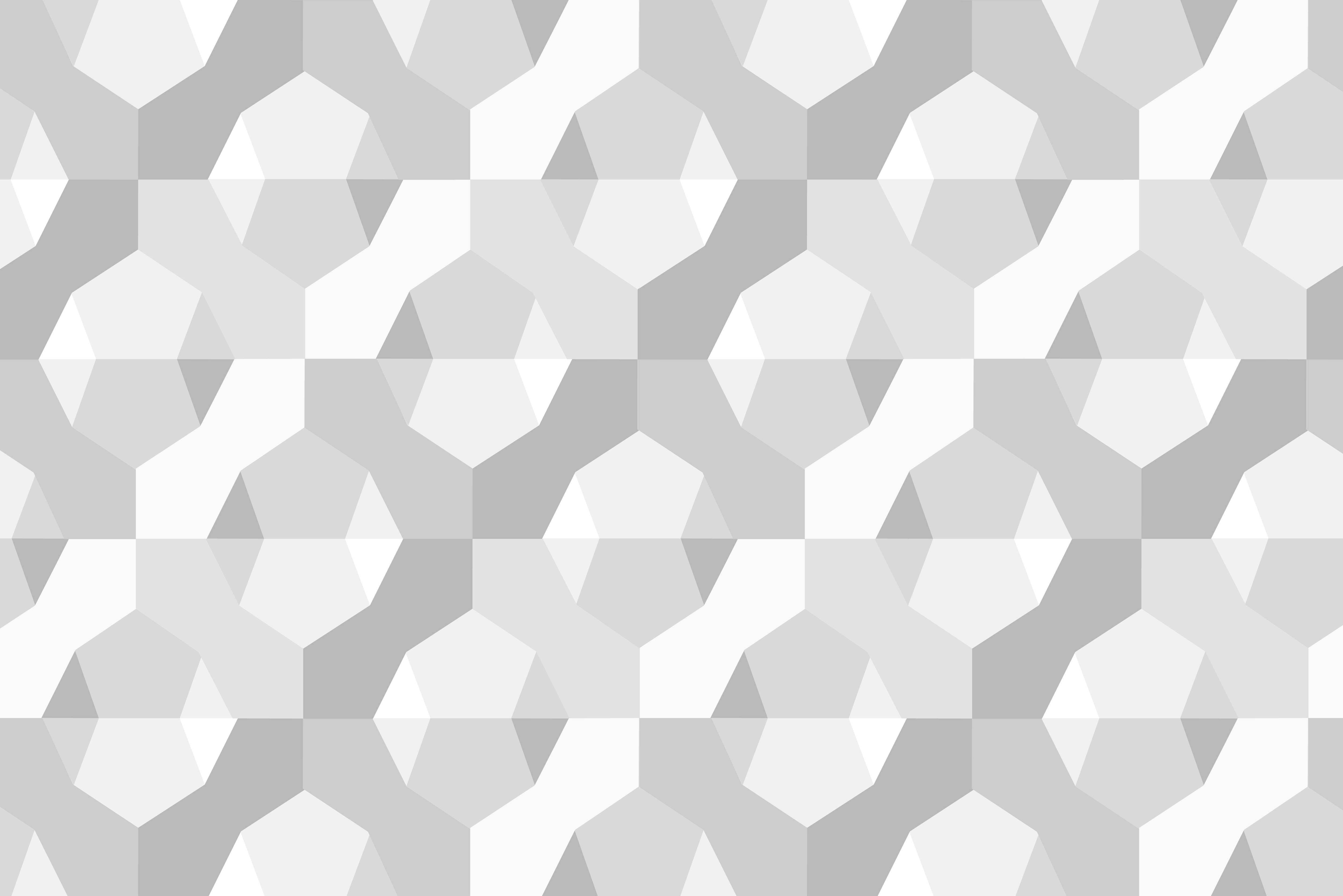 神秘灰調幾何圖案 - 抽象幾何吸引目光 壁紙 — 單色幾何牆紙，重複的六角形切面在不同灰色調中營造出微妙的3D錯覺。