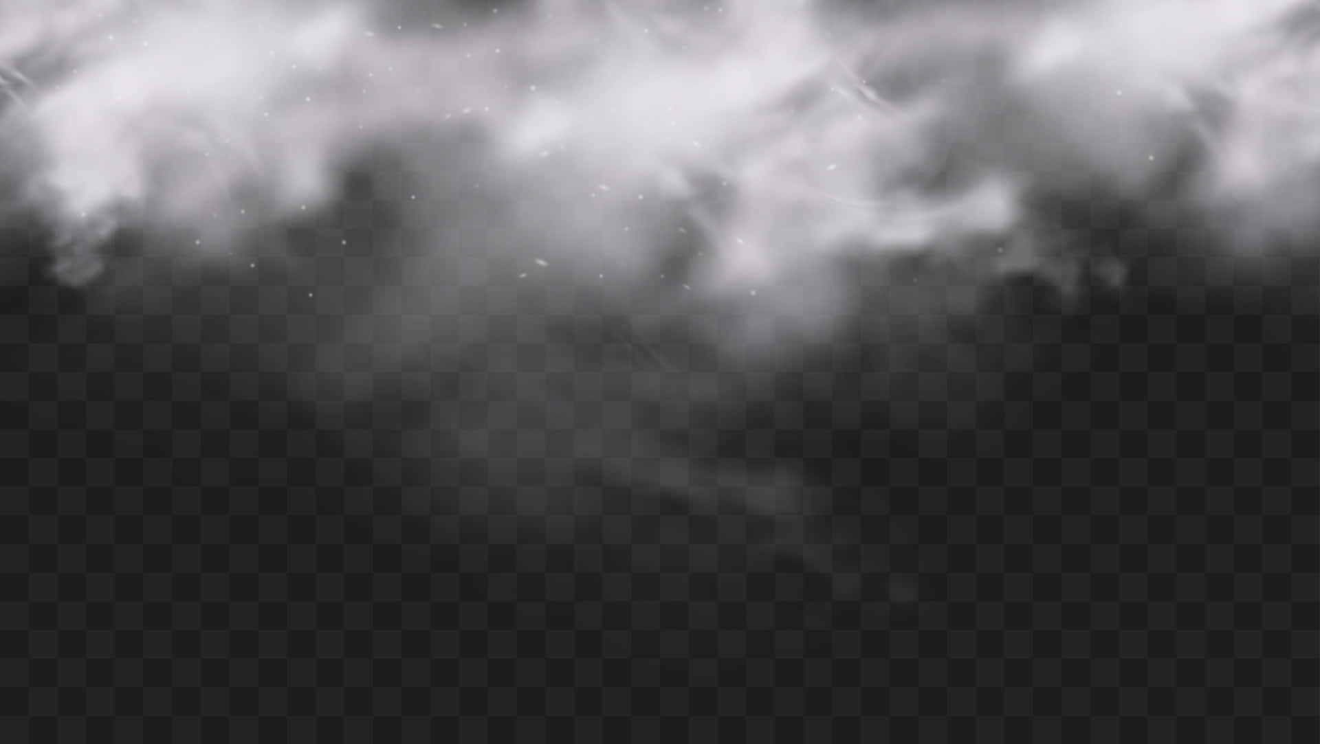 神秘的Smokey背景 壁紙 — 濃密旋轉的煙霧帶著發光粒子在透明背景上以單色調飄移。