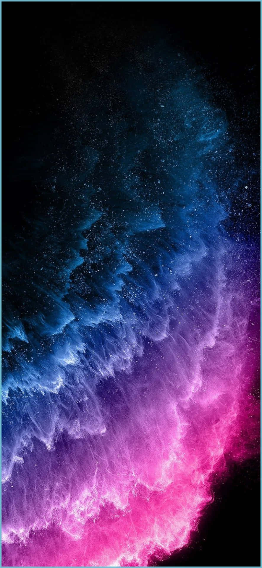 充滿活力的宇宙星雲，在繁星點點的黑色背景上呈現藍色和粉紅色的雲彩。