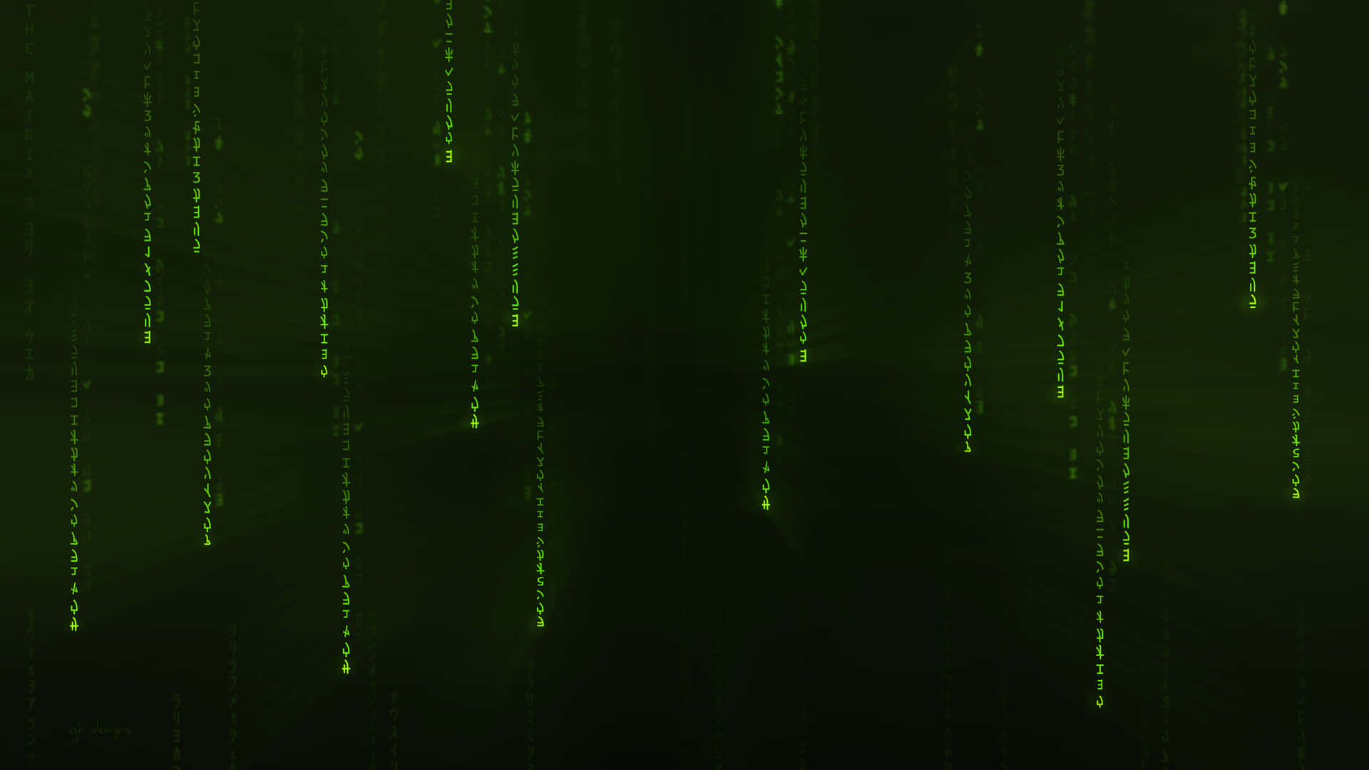 綠色數碼代碼在黑暗的 Matrix 風格背景中落下。